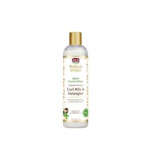 African Pride Moisture Miracle Aloe % Coconut water Curl Milk and detangler 12oz