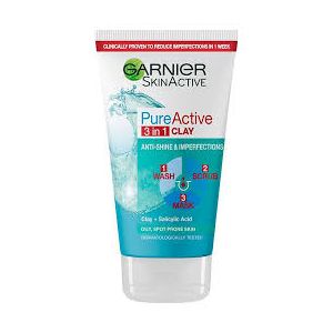 Garnier Pure Active 3 In 1 Cleanser Wash, Scrub, & Mask 50ml